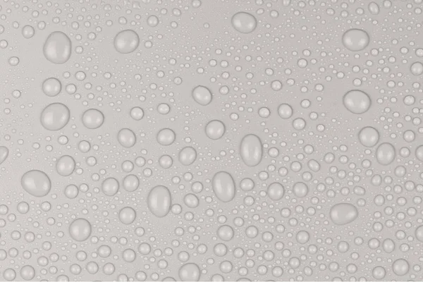水滴在白色背景纹理上 背景玻璃上覆盖着水滴 水中的灰色气泡 — 图库照片