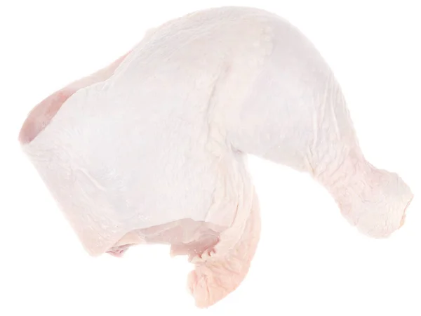 Syrové Čerstvé Kuřecí Stehno Izolované Bílém Pozadí — Stock fotografie