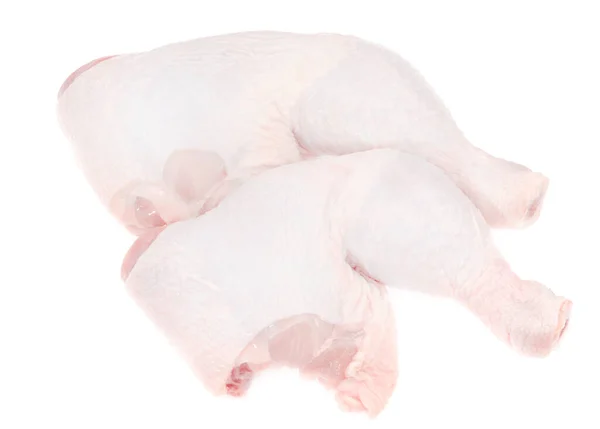Nyers Friss Csirke Láb Elszigetelt Fehér Háttér — Stock Fotó