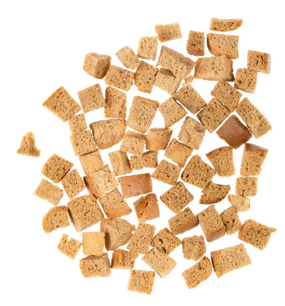 Gebackene Cracker Isoliert Weißen Hintergrund Nahaufnahme Häufen Sie Kleine Stücke — Stockfoto