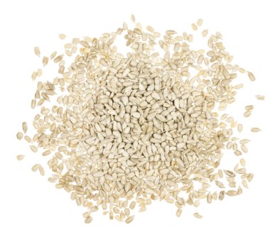 Soyulmuş ayçekirdeği izole edilmiş beyaz arkaplan