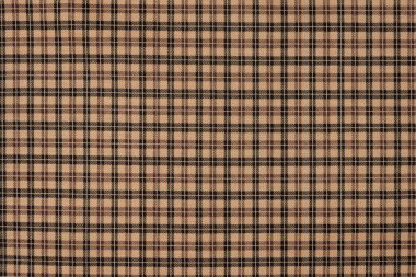 Damalı desenli tekstil malzemesinin kahverengi doğal dokusu