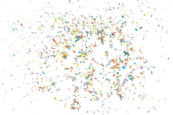 Красочные Крошки Графита Цветных Карандашей Изолированы Белом Фоне Текстура Цветной — стоковое фото