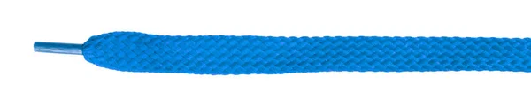 Μπλε Κορδόνια Υφάσματος Που Απομονώνονται Λευκό Φόντο Κοντινό Πλάνο — Φωτογραφία Αρχείου