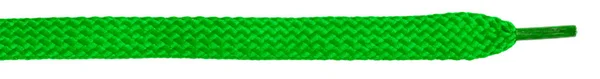 Grüne Schnürsenkel Aus Stoff Isoliert Auf Weißem Hintergrund Nahaufnahme — Stockfoto