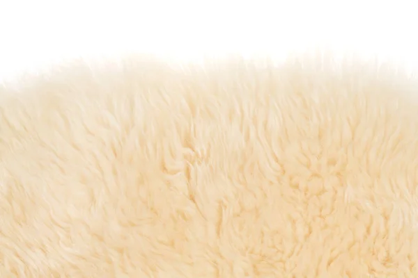 Beige Flauschige Wolle Textur Isoliert Weißen Hintergrund Weiße Natürliche Felltextur — Stockfoto