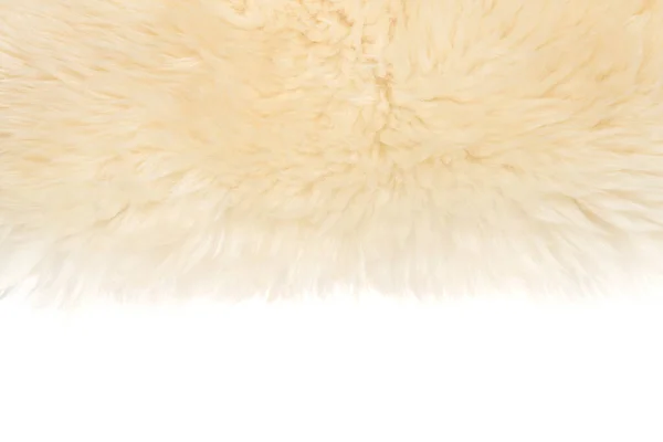 Beige Flauschige Wolle Textur Isoliert Weißen Hintergrund Weiße Natürliche Felltextur — Stockfoto