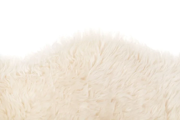 Tessuto Lana Soffice Beige Isolato Sfondo Bianco Texture Pelliccia Naturale — Foto Stock
