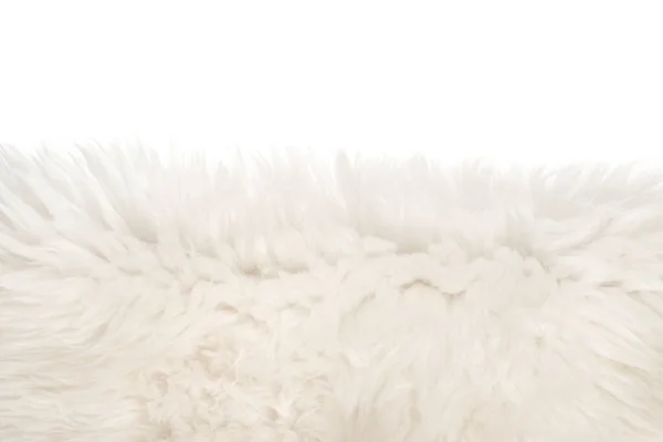 White Fluffy Wool Texture Isolated White Background Natural Fur Texture — Stock Photo, Image