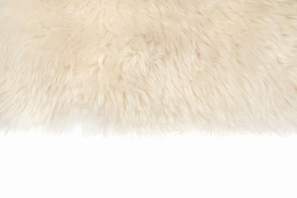 White Fluffy Wool Texture Isolated White Background Natural Fur Texture — Stock Photo, Image