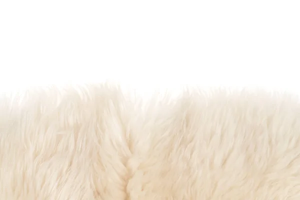 Белый Пушистый Текстура Шерсти Изолированный Белый Фон Натуральная Текстура Меха — стоковое фото