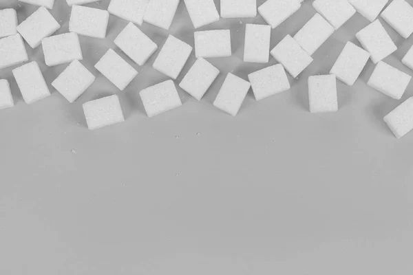 Natural White Sugar Cubes Isolated Gray Background — Stock Photo, Image