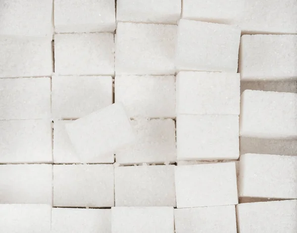 Přírodní Bílý Cukr Kostky Textury Pozadí — Stock fotografie