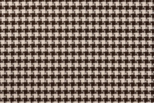 White brown textile cloth texture background. shirt fabric with a checkered pattern. factory material