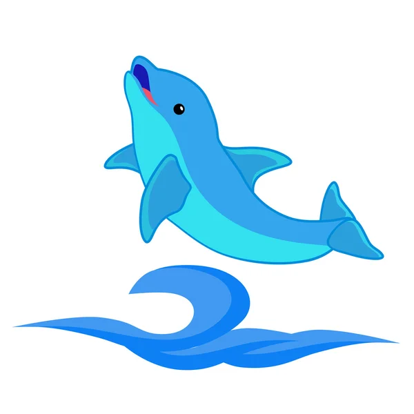 Dolphin en zee — Stockvector