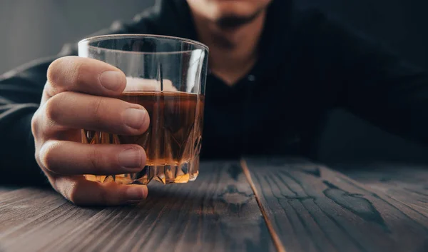 Closeup Businessmen Holding Glass Whiske — Photo