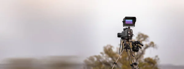 Videokamera Přírodě Pozadí — Stock fotografie