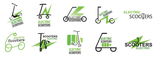 Logotipo Vectorial Del Alquiler Scooter Eléctrico — Vector de stock