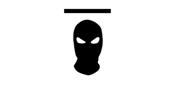 Animerad Video Banditmask Maffia — Stockvideo