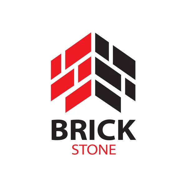 Vector Set Logos Brick Stones — Stockvector