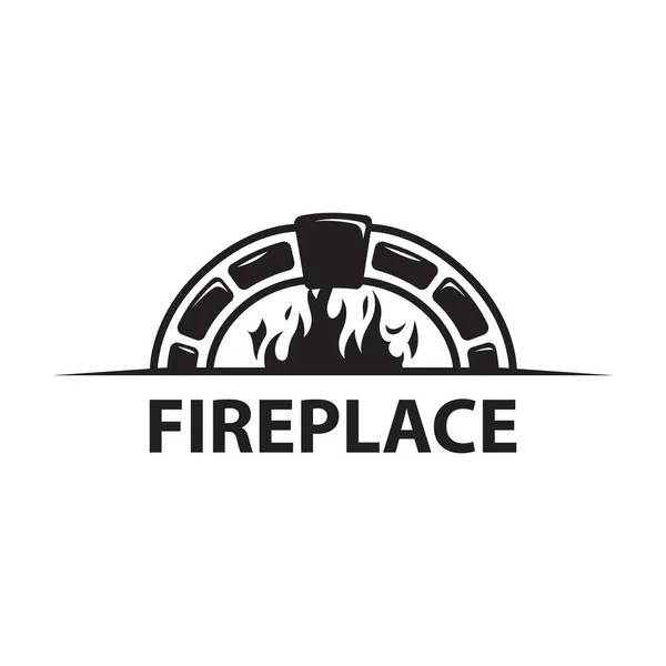 Vector Fireplace Logo Restaurant Home — Image vectorielle