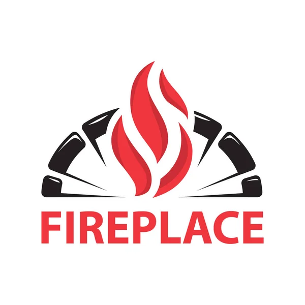 Vector Fireplace Logo Restaurant Home — ストックベクタ