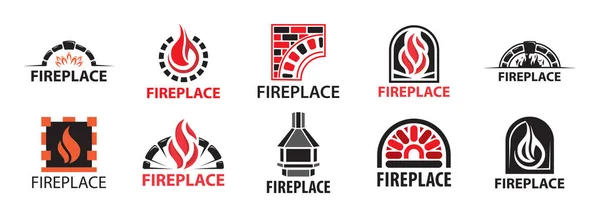 Vector Fireplace Logo Restaurant Home — Archivo Imágenes Vectoriales