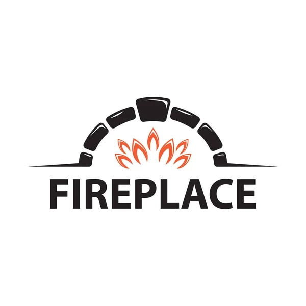 Vector Fireplace Logo Restaurant Home Telifsiz Stok Illüstrasyonlar