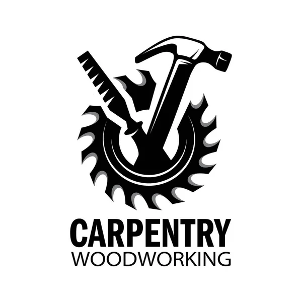 Logotipo Vetor Oficina Carpintaria Madeira — Vetor de Stock