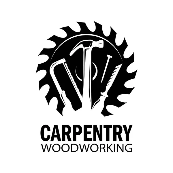Vektor Logo Der Tischlerei Holzarbeiten lizenzfreie Stockillustrationen