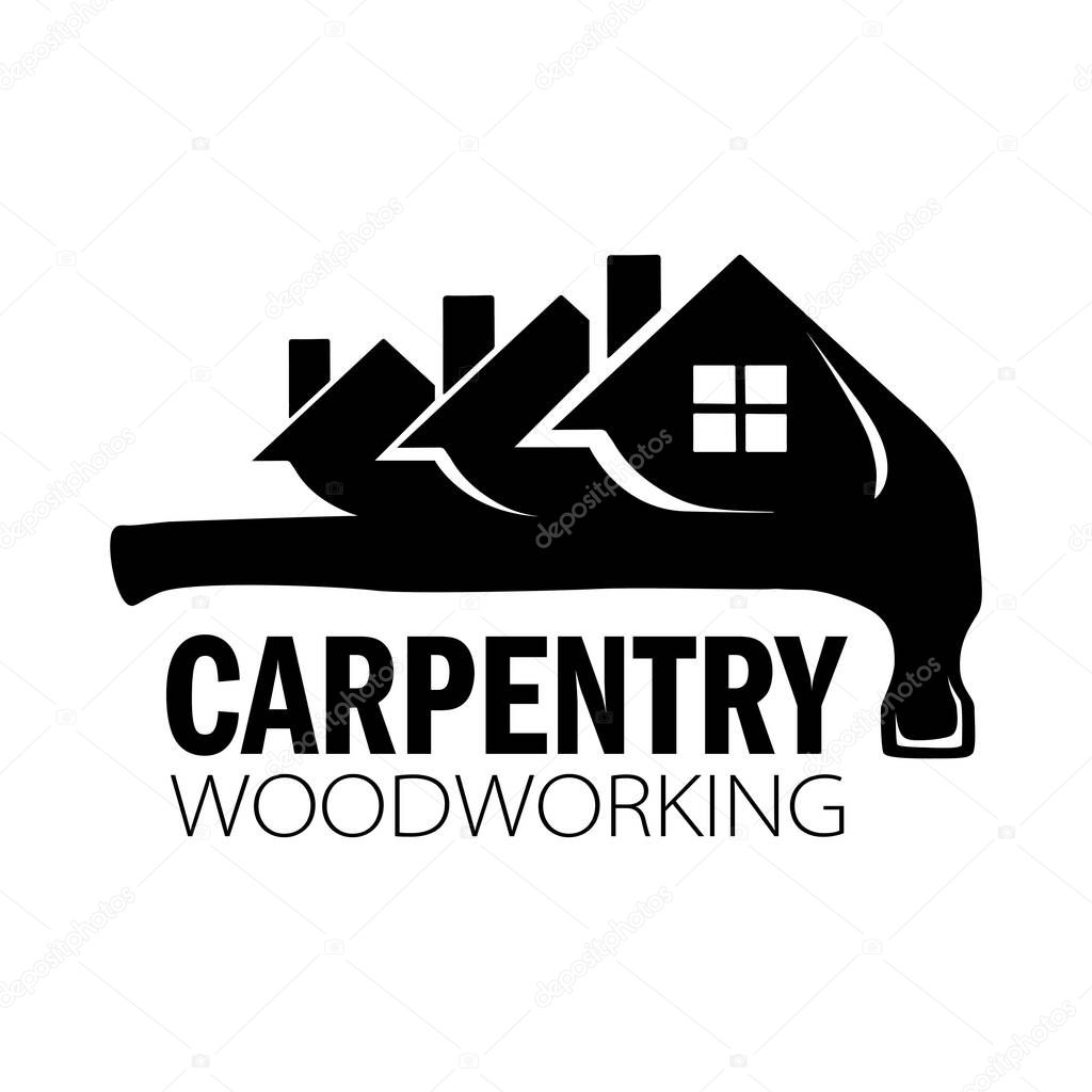 Vector logo of carpentry workshop, woodwork