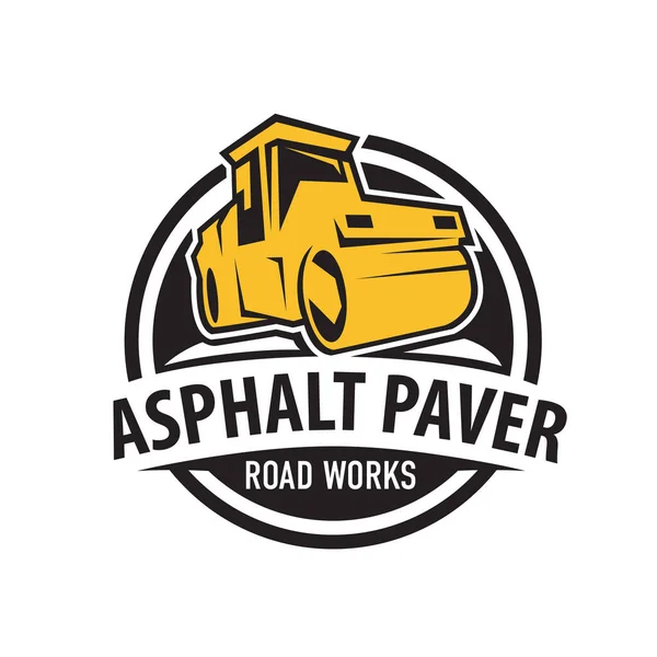 Vektor Logo Für Asphaltfertiger Und Straßenbauarbeiten Stockvektor