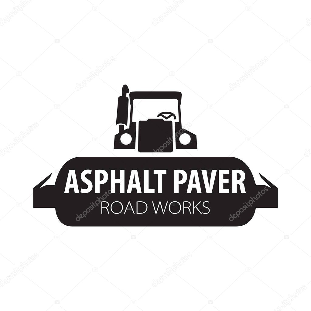 Vector logo of asphalt paver and road works