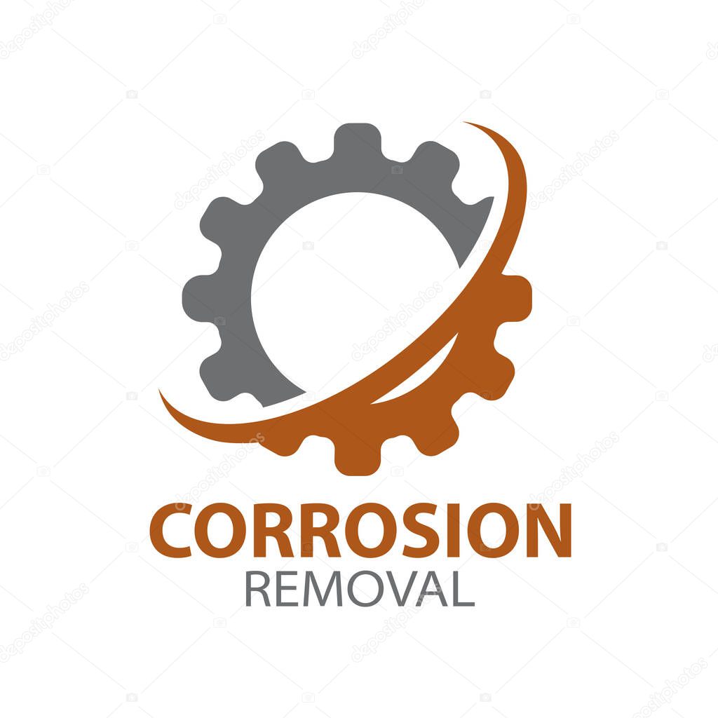 Vector logo of rust removal, treatment