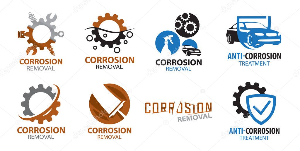 Vector logo of rust removal, treatment