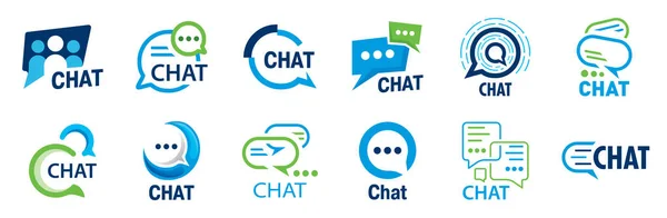 Logotipo Vectorial Chat Bot Empresa Consultora — Vector de stock