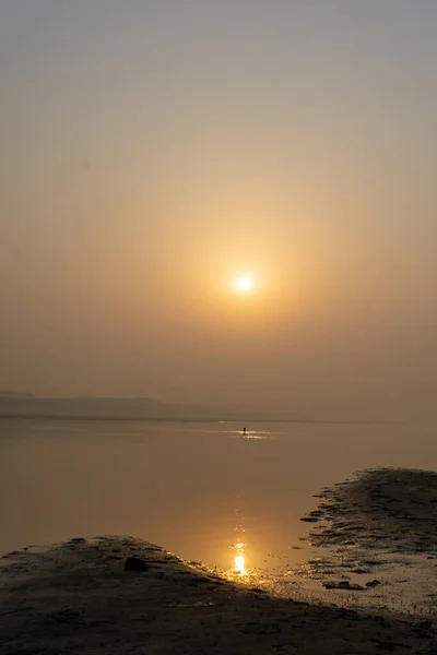 River Sunrise of Bangladesh. Gorai-Madhumati River. Morning scene on the river.