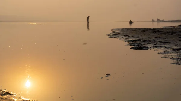 Утро Реке Бангладеш Люди Купаются Реке Прекрасное Утро Река Горай — стоковое фото