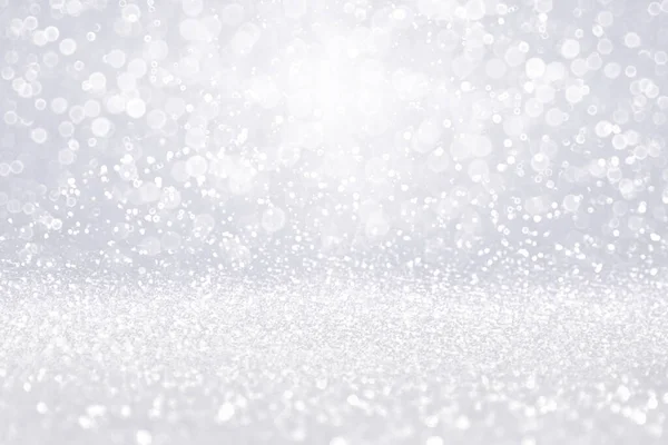 誕生日パーティーの招待 冬のクリスマスアイス雪の秋 グラムダイヤモンドジュエリー光沢のあるブリングジュエリー または結婚25周年を祝うためのファンシーシルバーホワイトライトキラキラ輝くコンフェッティの背景 — ストック写真