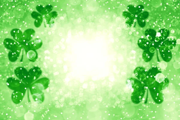 Parti Daveti Için Süslü Yeşil Işıltılı Arka Plan Aziz Patrick — Stok fotoğraf
