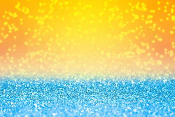 Abstrakt Sommar Gul Orange Solnedgång Glitter Sol Sken Blå Fest — Stockfoto