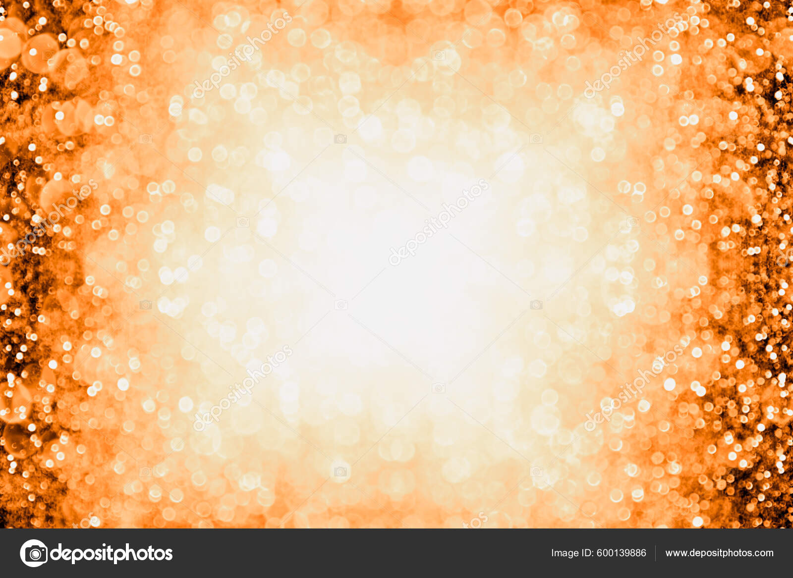 Orange Glitter Sparkle Background Happy Birthday Confetti Invite Autumn