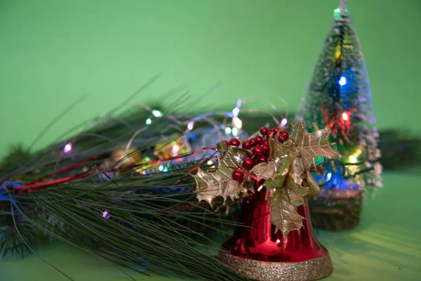 Kerst Nieuwjaarsconcept Feestelijke Decoraties — Stockfoto