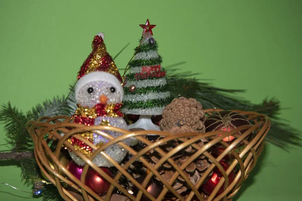 Kerst Nieuwjaarsconcept Feestelijke Decoraties — Stockfoto