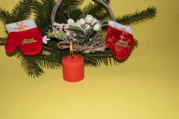 Kerst Nieuwjaarsconcept Feestelijke Decoraties — Stockfoto