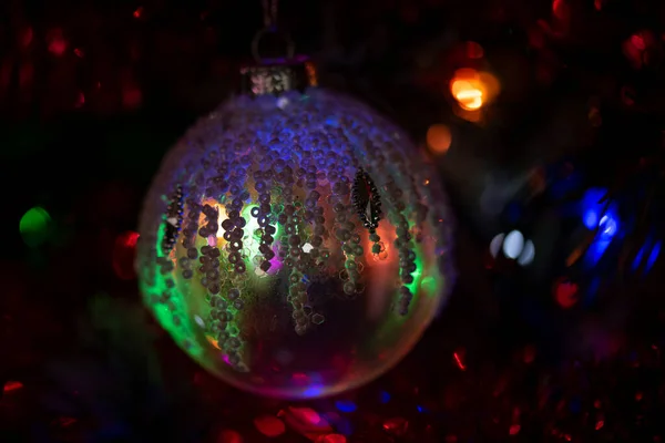 Noel Ağacı Oyuncağı Yakın Çekim Tatil Arkaplanı — Stok fotoğraf