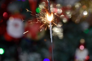 Bulanık arkaplanda bengal ışığı, noel konsepti