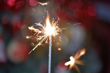 Bulanık arkaplanda bengal ışığı, noel konsepti