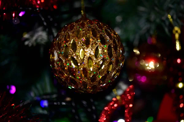 Decorações Natal Ano Novo Árvore — Fotografia de Stock