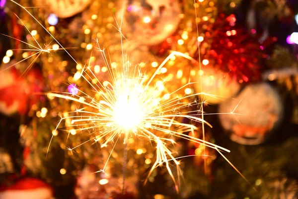 Χριστούγεννα Sparkler Εορταστική Φόντο — Φωτογραφία Αρχείου